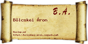 Bölcskei Áron névjegykártya