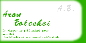 aron bolcskei business card